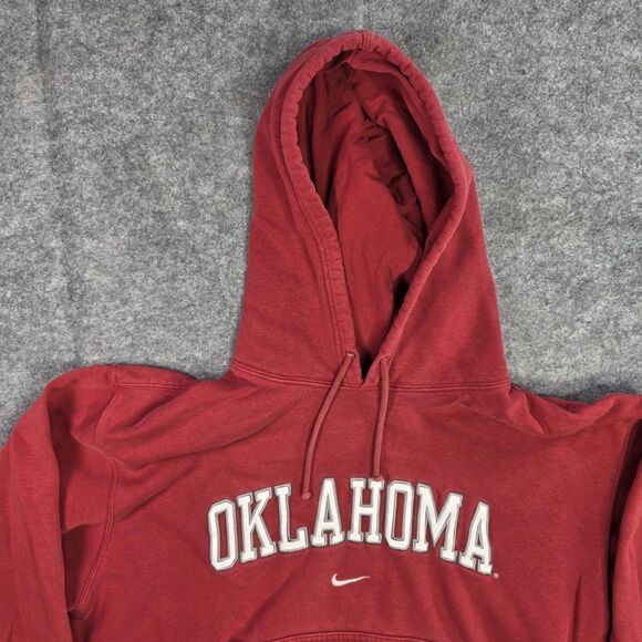 Oklahoma Sooners Hoodie Mens Large Red NCAA Football Nike Pullover Sweatshirt - Picture 2 of 8